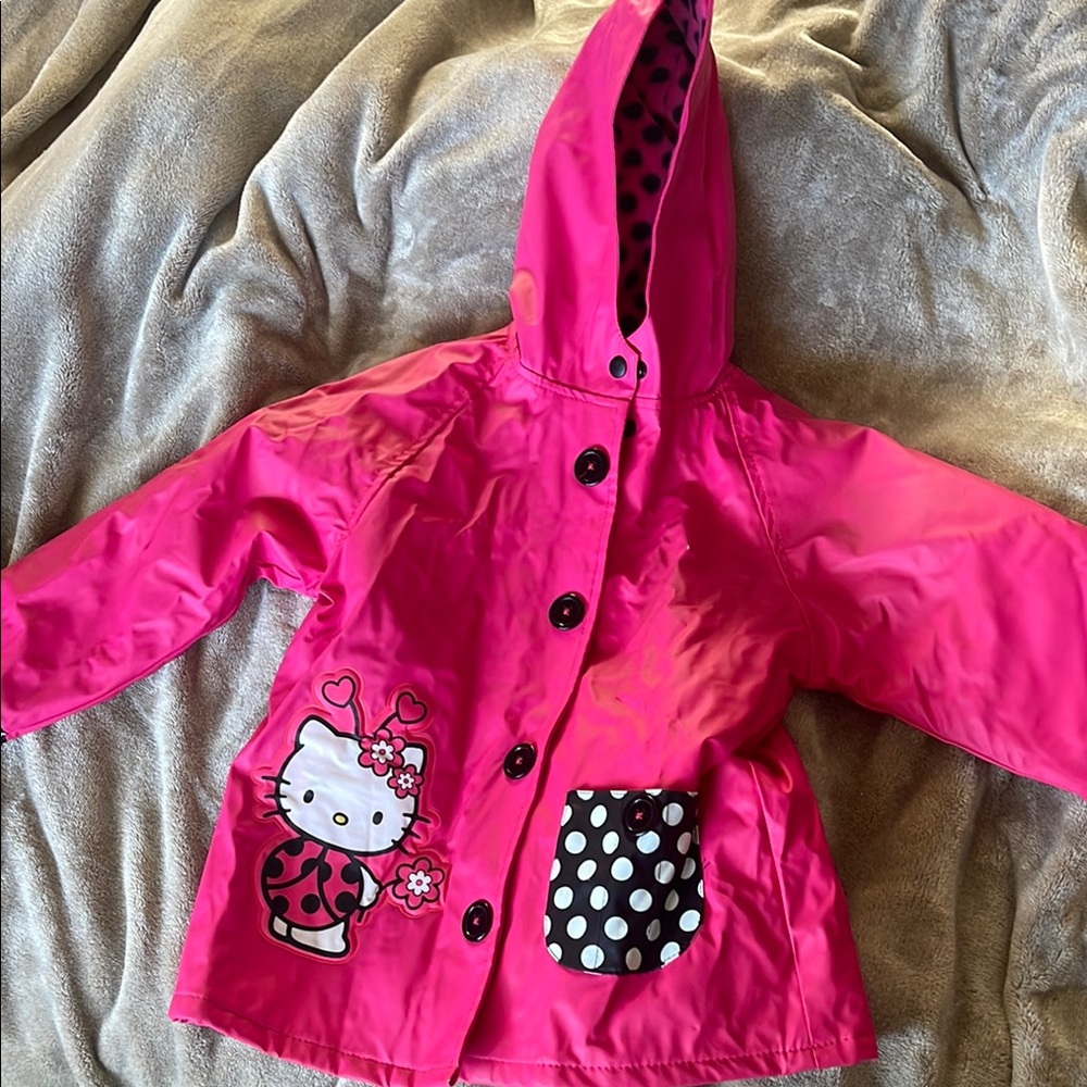 Western Chief Pink and Black Hooded Raincoat